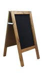 A Board - Chalkboard - Blackboard - Pavement Board -Dark Oak - for USE with Traditional Chalk and/OR Liquid Chalk PENS. Weight 5KGS Height 80cm x Width 40cm.