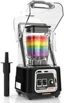 CRANDDI Commercial Blender, 2200W Countertop Blenders with Removable Shield, Quiet Smoothie Blender for Shakes and Ice Crushing, 52oz, 38000 RPM Professional Blenders for Kitchen, K80 (Black)