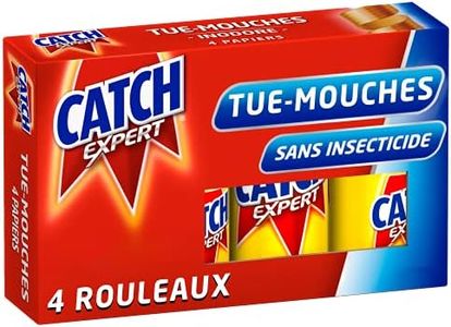 Catch Expert Mouches – Papier Tue-Mouches (4 rouleaux) – Anti-Mouches – Piège à Mouches – Ruban Inodore