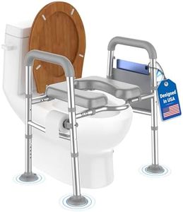 Sliq Toilet Seat Risers for Seniors, Raised Handicap Toilet Seat with Handles Over Toilet, High Capacity Toilet Riser with Handles for Elderly Adults, Handicap, and Pregnant