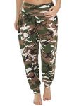 Love My Fashions Womens Pants Trousers Alibaba Harem Ankle Cuff, Camouflage Print, Small/Medium