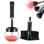 Makeup Brush Cleaner & Dryer Machine Electric Automatic Makeup Brushes Cleaner Spinner, Ultra-Fast Washing & Drying in Seconds, Professional Cosmetic Brush Cleaning Tools with 8 Rubber Collars