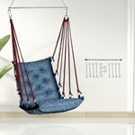 Curio Centre Hammock Swing for Kids and Adults/Hanging Hammock Suitable for Indoor, Outdoor, Balcony/Jumbo Swing for Adult/Single Seater Jhula/Swing for Balcony(Sky Blue, 24x23x85 Inches)