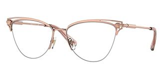 Versace VE 1280 1412 Rose Gold Metal Cat-Eye Eyeglasses 55mm, Rose Gold, 55-16-145