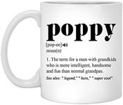 Averaze Poppy Definition Mug - Poppy Defined Coffee Cup Funny Christmas Birthday Gift Idea For Grandpa Fathers Day Present Grandfather 11oz White