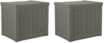 Suncast SS500ST 22 Gallon Small Resin Outdoor Patio Storage Deck Box (2 Pack)