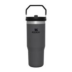 Stanley IceFlow Flip Straw Water Bottle With Straw 0.89L - Keeps Cold For 12+ Hours - Leakproof - Easy to Carry - Dishwasher Safe - Stainless Steel Water Bottle - BPA-Free Travel Mug - Charcoal