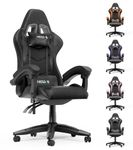 Racingreat Gaming Chair,Ergonomic Gaming Chair for Adults, Height Adjustable Reclining Computer Game Chair Comfortable with Headrest and Lumbar Support (Without Footrest, Black)