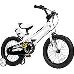 Royalbaby Freestyle Dual Handbrakes Kids Bike 12 Inch Toddlers Learning Bicycle with Training Wheels for Boys Girls Beginners Age 2-4 Years, White