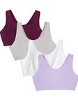 Fruit of the Loom Women's Built Up Tank Style Sports Bra, Purple/White/Lilac/Grey, 36