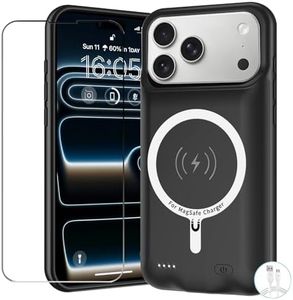 YINGYKJ Battery Case for iPhone 17 Pro Max, Upgraded 12000mAh Pack Rechargeable Charger Case with Wireless Charging Compatible for iPhone 17 Pro Max (6.9 inch) External Battery Charging Cover (Black)