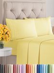 CGK Unlimited 4 Piece Sheet Set - Size Cal King, King, Queen, Full and Twin Hotel Luxury Bed Sheets - Extra Soft - Deep Pockets - Easy Fit - Breathable & Cooling Sheets (King, Yellow)