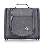 Hanging Toiletry Bag Extra Large Capacity | Premium Travel Organizer Bags For Men And Women | Durable Waterproof Nylon Bathroom, Shower, Makeup Bag For Toiletries, Cosmetics, Brushes (Dark Grey)