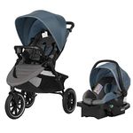 Evenflo Folio3 Stroll and Jog Travel System with LiteMax 35 Infant Car Seat (Skyline Blue)