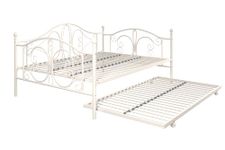 DHP Bombay Metal Full Size Daybed Frame with Included Twin Size Trundle - White