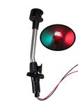 Pactrade Marine Navigation Red Green Angled Pole Bow LED Light 2-Prong Pole Base