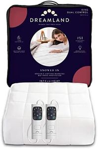 Dreamland Protector de colchón térmico de algodón orgánico tamaño King (Intelliheat Plus Fast Heat, Temporizador automático, Lavable a máquina, 200 x 150 cm, 6 temperaturas y Temporizador automático,
