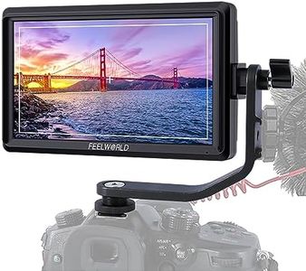 FEELWORLD FW568 V3 Upgrade 6 Inch Camera Field Monitor with 4k HDMI Ultra Bright Screen 3D Lut Small Full HD 1920x1080 IPS Video Peaking Focus for DSLR Cameras Include Sunshade and Tilt Arm Mount