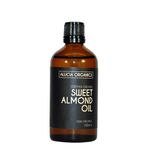 ALUCIA ORGANICS Certified Organic Sweet Almond Oil – 100% Pure Almond Oil for Face, Body & Hair – Natural, Cold-Pressed & Unrefined – Vegan & Cruelty-Free (100ml)