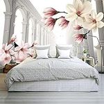 Simple Roman Column Magnolia Decoration Mural Custom 3D Wallpaper Paste Living Room The Wall for Bedroom-200cm×140cm