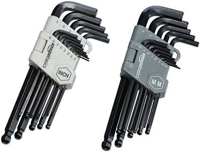 Amazon Basics Hex Key Allen Wrench Set with Ball End - Set of 26