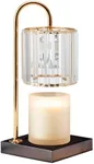 Mikasa Faceted Clear Glass Shade Electric Candle Warmer Lamp for Scented Candles, Dimmable Wax Warmer, 5.9x5.9x13.8 Inch