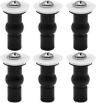 6Pcs Toilet Seat Hinge Bolts Screw, Universal Toilet Seat Fixed Screws, Expanding Rubber Top Nuts Screw Fixings Fit for Toilet Blind Hole Fittings