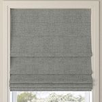 Sun Zero Seraphina Textured Total Blackout Cordless Roman Shade, 27" x 64", Gray