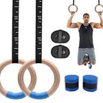 Joyfit Gym Rings - with 880 lbs Load Capacity, Adjustable Buckle Straps for Cross-Training Workout, Exercise, StrengthTraining,Gymnastics, Bodybuilding, Pull Ups for Men and Women (Set of 2)