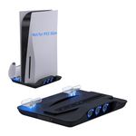 Mcbazel Vertical Stand Charging Station for PS5 Cooling Fan Charger Dock Cooler System with Indicator for PS5 UHD and Digital Edition Consoles and Controllers (Not for PS5 Slim/Pro) – Black