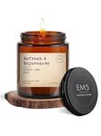 EM5™ Refresh & Rejuvenate Aromatherapy Scented Candle | Citrus & Sea Salt | 100% Natural Wax & Lead Free Wick | Upto 30 Hours of Clean Burning | Smokeless & Non-Toxic Candles | 100gm