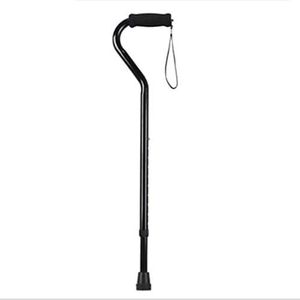 Adjustable Walking Cane Walking Stick with Soft Foam Offset Hand Grip and Offset Handle Slip Aluminum Alloy Walking Stick Cane (Color : Black) (Color : Black) (Black)