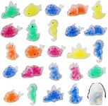 24PCS Mini Squishy Stress Balls Fidget Toys, Dinosour Sea Animals Sensory Squeeze Ball Toys to Relax Party Favors Birthday Gifts Easter Egg Filler