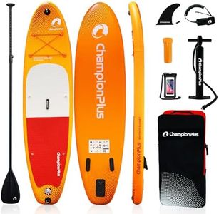 CHAMPIONPLUS Inflatable Stand Up Paddle Board, 10'6" Standup Paddleboard SUP Accessories, Non-Slip Deck Leash, Sports Camera Mount Slot, Outdoor Options for Youth & Adult
