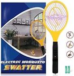 Karvipark Bug Zapper, Fly Zapper Racket with 2 AA Batteries, Electric Fly Swatter Mosquito Zapper for Indoor Travel Campings and Outdoor Occasions (Yellow)