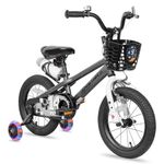 JOYSTAR Pluto Kids Bike 16 Inch Wheel Bikes with Training Wheels for Boys Girls Ages 4-7 Years Water Bottle Included Gray