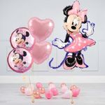 Party Town™ Minnie Mouse theme Foil Balloon birthday decorations balloons decoration for girls pack of 5 (Minnie Mouse)