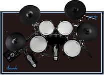 Aucuda Drum Rug, 4x4 ft Drum Mat, Electrical Drum Carpet, Tightly Woven Fabric Music Rug with Non-Slip Grip Bottom, Soundproof Rug Pads for Drum Set
