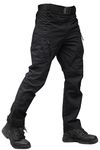 TACVASEN Military Trousers Mens Tactical Outdoor Hiking Pants Walking Work Cargo Trousers Black,40