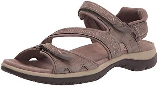 Dr. Scholl's Shoes Women's Adelle Sporty Adjustable Footbed Sandal, Malt Taupe Suede, 7 US