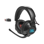 JBL Quantum 610 Over-Ear Gaming Headset with QuantumSURROUND Sound, Wireless 2.4 GHz and 3.5 mm Headphone Jack, Flip-Up Boom Microphone, Black