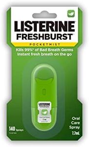 Listerine Pocketmist Oral Care Spray Freshburst 7.7ml, Kills 99 Percent of germs that cause bad breath, Mint breath mist leaves your mouth feeling refreshed and clean,Pocket-sized for fresh breath on-the-go