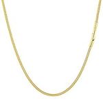 PROSTEEL Gold Snake Chain Necklace with Sturdy Clasp, 2MM Thin Chain for Adding a Pendant 30 inches