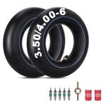 RUTU 4.10/3.50-6 Heavy Duty Inner Tube with TR87 Bent Valve Stem Replacement for Go Kart ATV Quad 4 Wheeler Lawn Mower Hand Truck 2 Pack