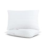 SPREAD SPAIN Bamboo Orthopaedic Pillows Set of 2, Bed Pillows Filled with Bamboo Fibres and Memory Foam Fibre, Perfect for Side, Back and Stomach Sleepers (White, 45 x 68 cm)