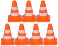 NUOBESTY 7Pcs Mini Plastic Traffic Cones Training Roadblock Cones Mini Orange Cones for Multipurpose Construction Theme Party Sports Activity Cones- Orange