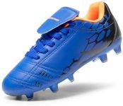 DREAM PAIRS Boys Girls Soccer Football Cleats Shoes for Little/Big Kid,Size 3 Little Kid,Royal/Blue/Orange,SUPERFLIGHT-3K