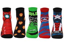 Supersox Disney Avengers character Ankle Length Socks Collection for Men (Pack of 5) Combo-3 (Iron Mank, Captain America, Hulk)