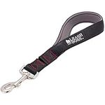 Leashboss Short Dog Leash with Padded Handle - 12 Inch Lead for Large Dogs - 1 Inch Nylon (12 in, Black)