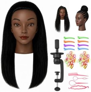 18 Inch 100% Real Hair Mannequin Head Human Hair Cosmetology Doll Head for Hairdresser Practice Braiding Hairstyling with Clamp Stand